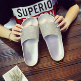 azmodo Sexy Rhinestone Flip Flop Slip-On Slippers