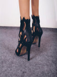 azmodo 2018 flame hollow stiletto women's sandals high heels catwalk fashion shoes