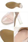 Sexy PVC Transparent Boots Sandals Peep Toe Shoes Clear Chunky heels Sandals Mujer Women Boots Zipper New Spring/Autumn