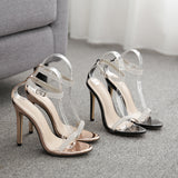 azmodo In the spring of 2019 the new diamond fine female sandals with heels euramerican peep-toe hollow fashion footwear