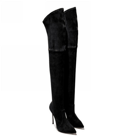 Women Over The Knee High Stretchy Sexy Stiletto Heel Snow Boots