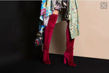 Women's high heels Boot Over the Knee Boot with rough heel show thin side zipper