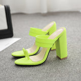 Fashion 2019 women's sandals stilettos high heels shoes slip-on sexy pumps party dress ladies shoes slippers green womens heels