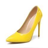 Women Patent Leather Pumps High Heel Pointed Toe Shoes