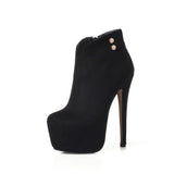azmodo Side Zipper Rivet Platform Stiletto Ankle Boots