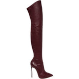 azmodo Pointed Toe Fashion Knee High Boots
