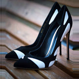 azmodo Patchwork Slip-On Stiletto Heels