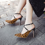 Top Quality Leopard Grain Women Shoes Sexy High Heels 2018 Peep Toe Party Women Pumps Weeding shoes