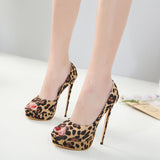 LVINAPOBO Sexy Leopard Print Women Pumps Classic Pointed Toe High heels Shoes Spring Lady Pump Brand Wedding