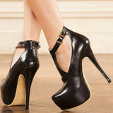 azmodo T-Shaped Buckle Platform High Stiletto Heels