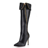Fashion Style Stiletto Heels Closed-toe Knee High Boots