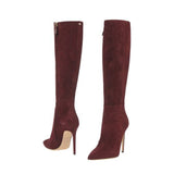 azmodo Stiletto Heel Side Zipper Knee High Boots
