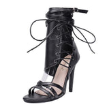 Roman Buckle strap Shoes Women Sandals Sexy Gladiator Lace up Peep Toe Sandals High Heels Woman Ankle Boots