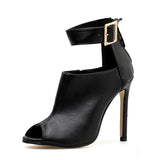 azmodo Black High Heel Sexy Ankle Boots