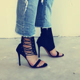 azmodo Sexy High-Top Zipper High Heel Sandals