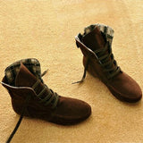 azmodo Comfortable Lace-up Flat Fall Boots