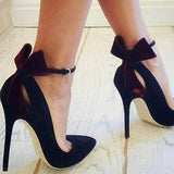 Plain Line Style Buckle Stiletto Heel Pumps
