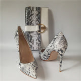 azmodo  Serpentine White Slip-On Sexy Stiletto Heels