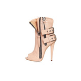 azmodo  Sexy High Heel Shoes Black Peep-toe Boots
