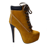 azmodo Amazing Platform Stiletto Heels Lace-up Ankle Boots