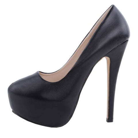 azmodo Sexy Black Platform Stiletto Heels