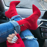 azmodo Pointed Toe Side Zipper Stiletto Heel Ankle Boots