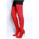 azmodo Super Sexy Red Stiletto Thigh High Boots