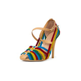 AZMODO Multi Color Strappy Dress Sandals