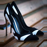 azmodo Patchwork Slip-On Stiletto Heels