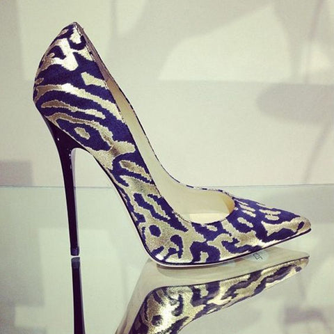 azmodo Color Block Slip-On Stiletto Heel Pumps