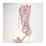 azmodo Sexy Butterfly Cut-Outs Lace-Up Dress Sandals