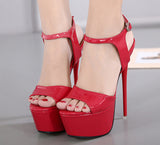 azmodo Sexy high heel sandals waterproof platform hollow open toe