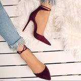 azmodo Strappy Lace Up Pointed Toe Stiletto Heels