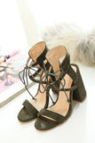 New Lace Up High Heels Women's Sandals Summer Shoes Woman Ladies Pumps Sexy Thin Air Heels Footwear Woman Shoes Lace up heels, heel heels, new sandals, size codes, Rome shoes