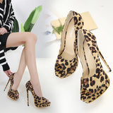 LVINAPOBO Sexy Leopard Print Women Pumps Classic Pointed Toe High heels Shoes Spring Lady Pump Brand Wedding