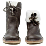 azmodo Trendy Round Toe Lace-Up Ankle Snow Boots