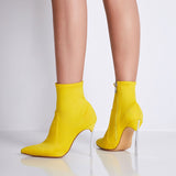 azmodo Pointed Toe Side Zipper Stiletto Heel Ankle Boots