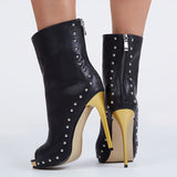 azmodo Sexy Stiletto Heels Peep-toe Boots