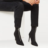 autumn and winter new pointed stiletto super high with Martin boots short boots elastic cloth single boots fashion boots women