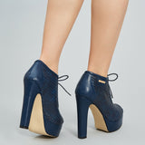 azmodo Peep Toe High Heels Fall Ankle Boots