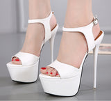 azmodo Sexy high heel sandals waterproof platform hollow open toe