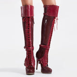 Glamorous Buckle Decorated Over Knee High Boots