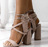 New Lace Up High Heels Women's Sandals Summer Shoes Woman Ladies Pumps Sexy Thin Air Heels Footwear Woman Shoes Lace up heels, heel heels, new sandals, size codes, Rome shoes