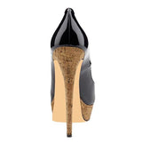 amodo Black Peep Toe Platform Stiletto Heels