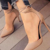 azmodo Strappy Lace Up Pointed Toe Stiletto Heels