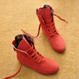 azmodo Comfortable Lace-up Flat Fall Boots