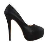 azmodo Sexy Black Platform Stiletto Heels