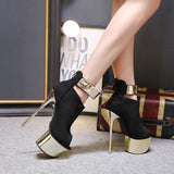 azmodo  Sexy Black Peep Toe Sequin Stiletto Heels