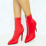 autumn and winter new pointed stiletto super high with Martin boots short boots elastic cloth single boots fashion boots women