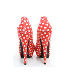 azmodo Glamous Polka Dot Stiletto Heels Ankle Straps